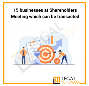 15 businesses at Shareholders Meeting which can be transacted