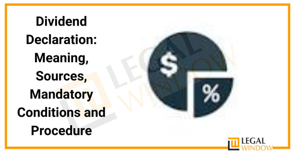 Declaration of dividend » Legal Window