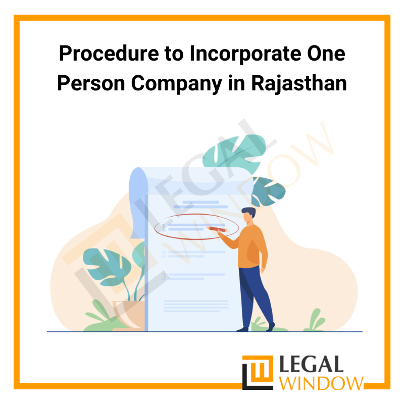One Person Company Registration in Rajasthan