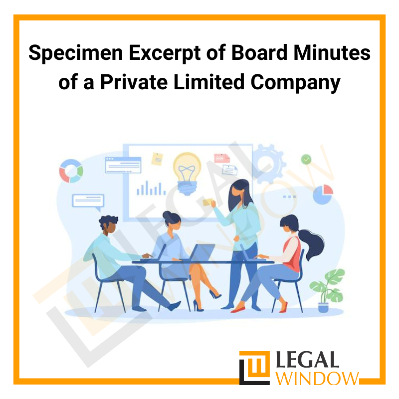 Specimen of minutes of board meeting