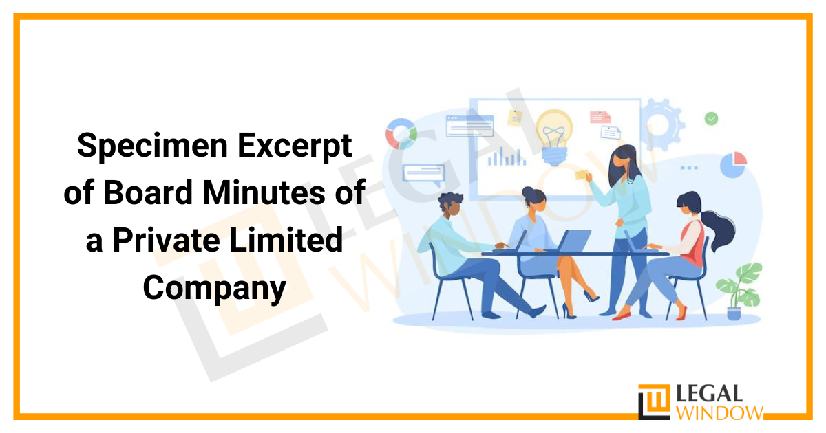 Specimen of minutes of board meeting » Legal Window